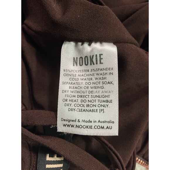 Nookie 'Aria' Brown Crepe Crop Top Size XS - Picture 5 of 5